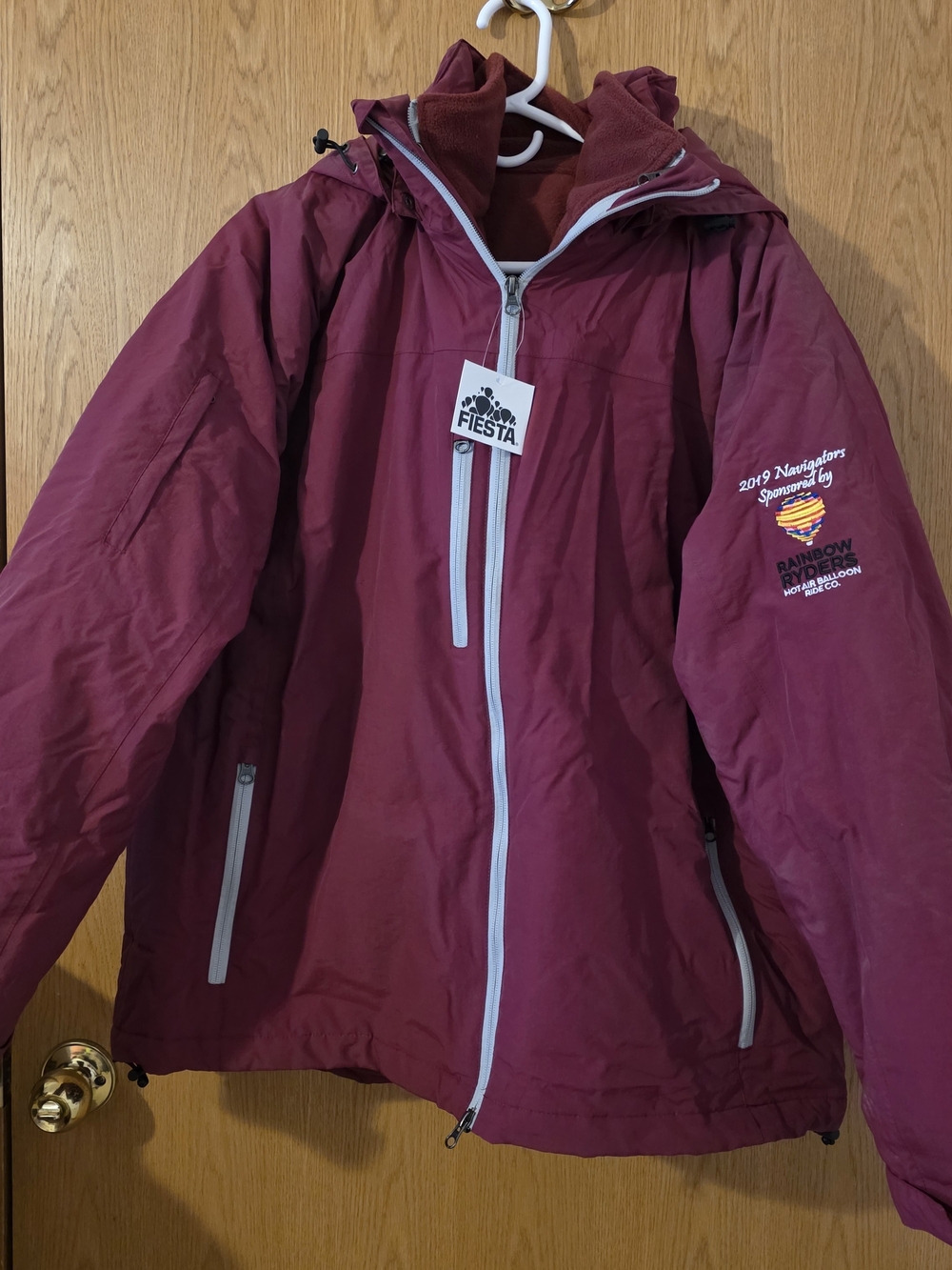 2019 Albuquerque International Balloon Fiesta Burgundy Coat With Removable Liner